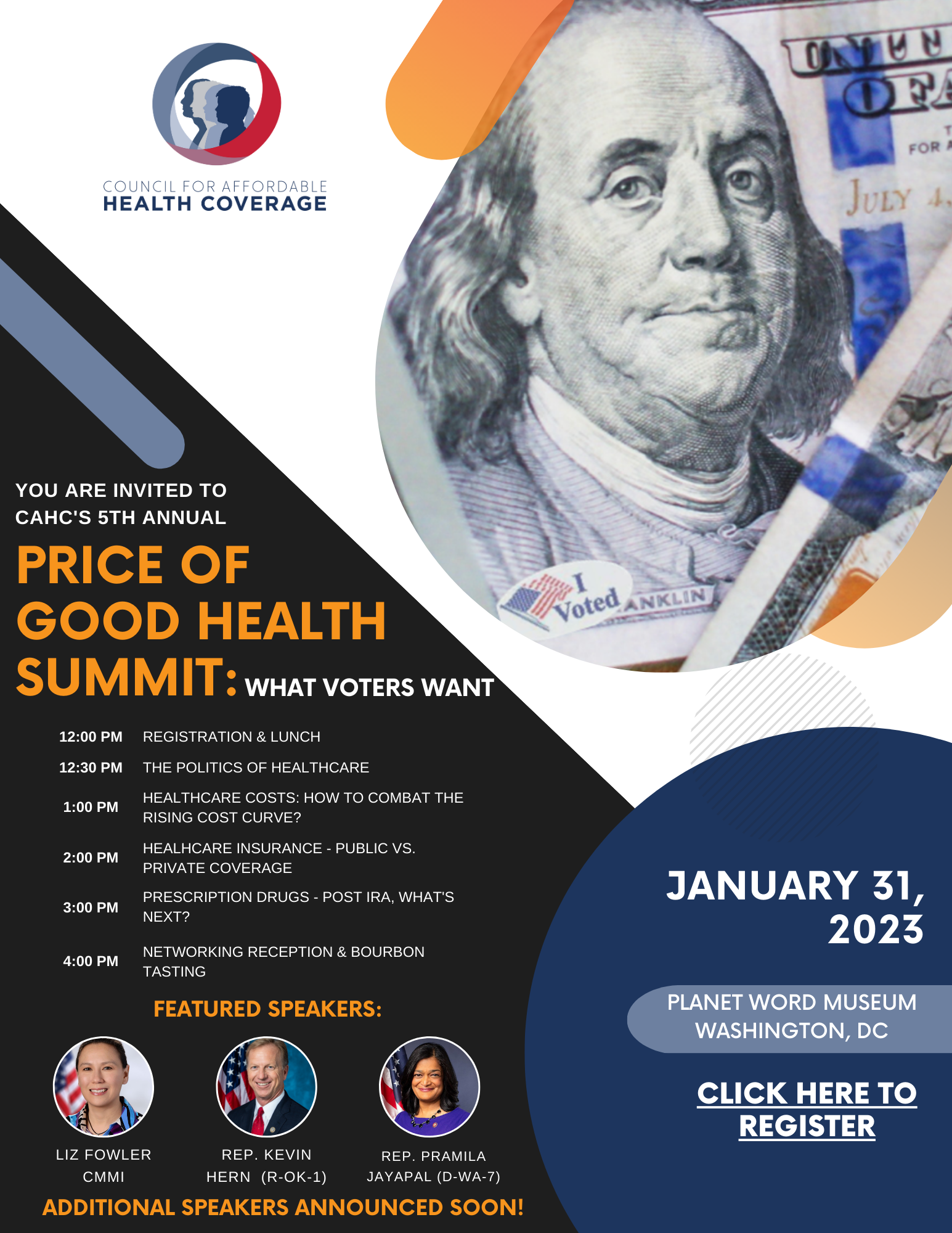 Invitation to the Price of Good Health Summit on January 31st, 2023.